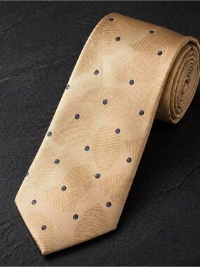 Oscar de la Renta Silk Tie – Champagne Gold - Micro Dot Motif | Luxury Classic